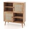 Mid-Century Modern Wood Sideboard Dining Buffet Storage Cabinet with Rattan Doors